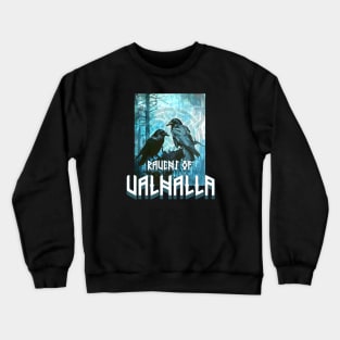 Valhalla Viking symbol with 2 ravens Crewneck Sweatshirt